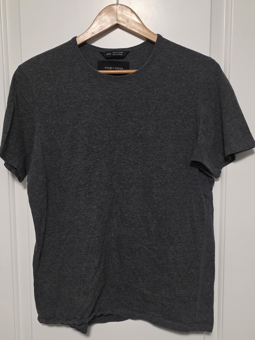 Wings + Horns Men's Short-Sleeve Crew Tee - Charcoal Gray - Picture 2 of 6